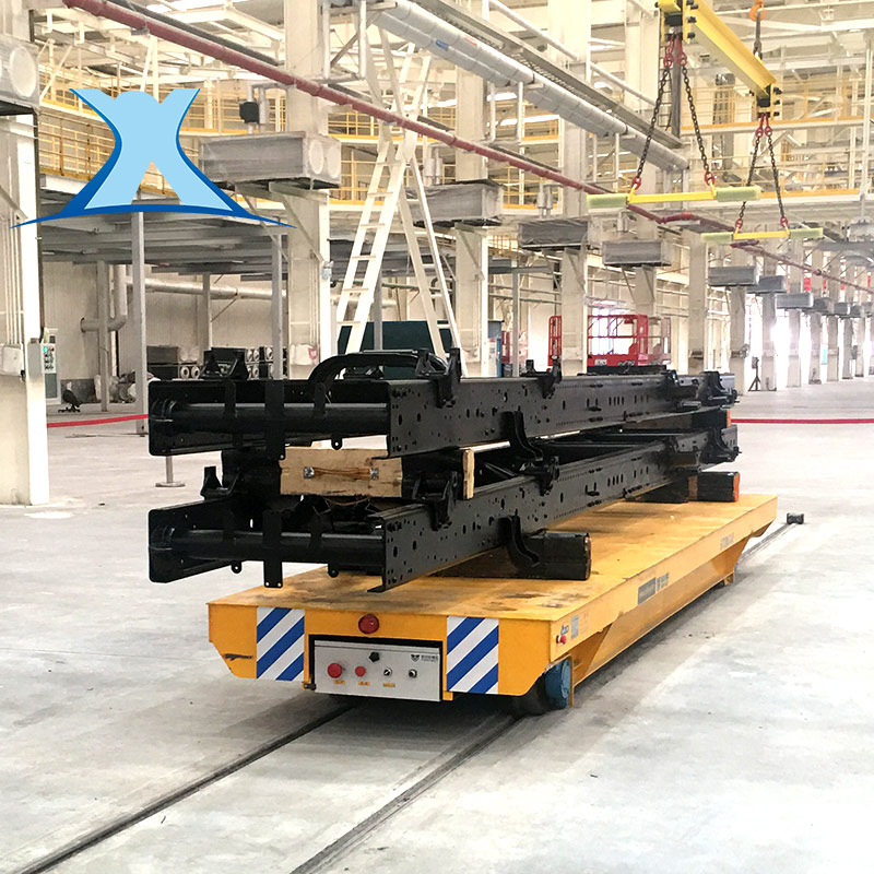 蓄電池電動平車重型搬運現(xiàn)場圖